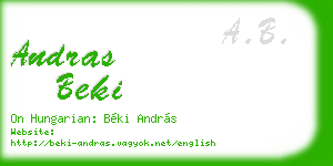 andras beki business card