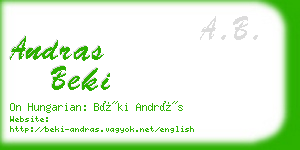 andras beki business card